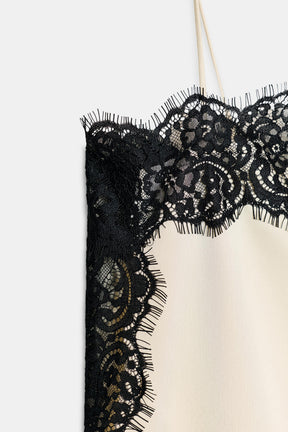 Satin lace top