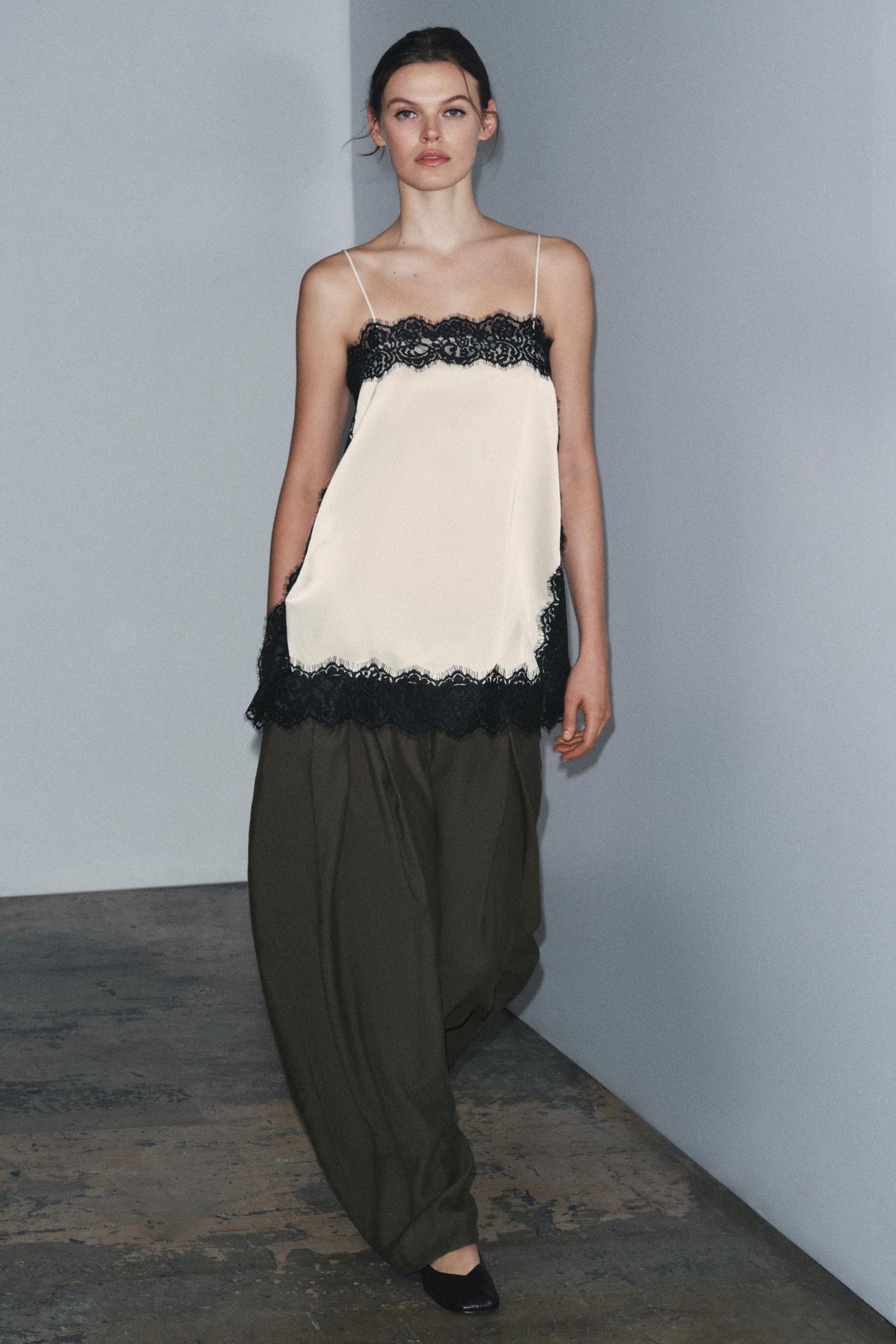 Satin lace top