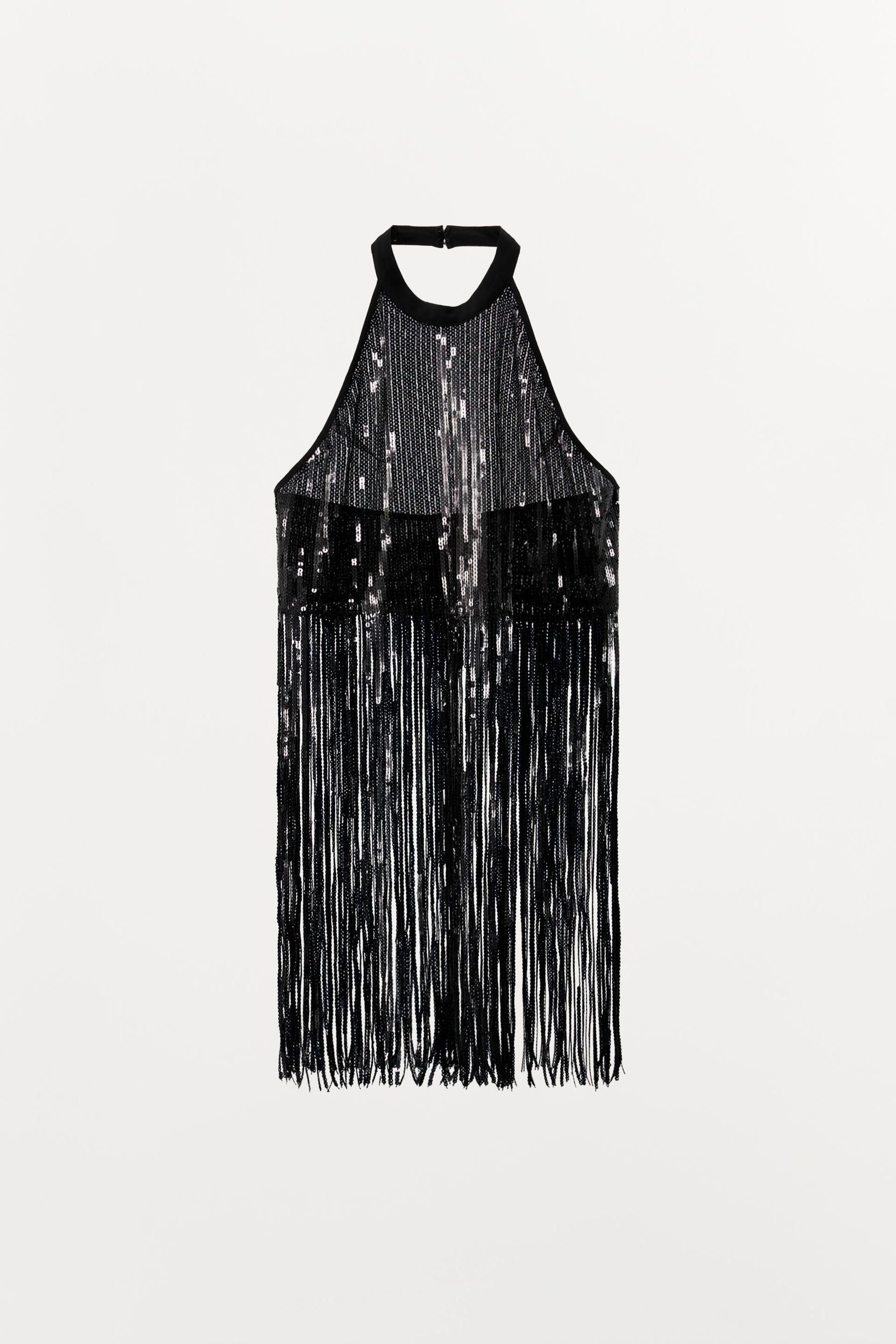 Sequin Fringed Halter Top