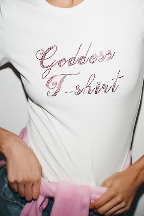 Rhinestone Slogan T-Shirt