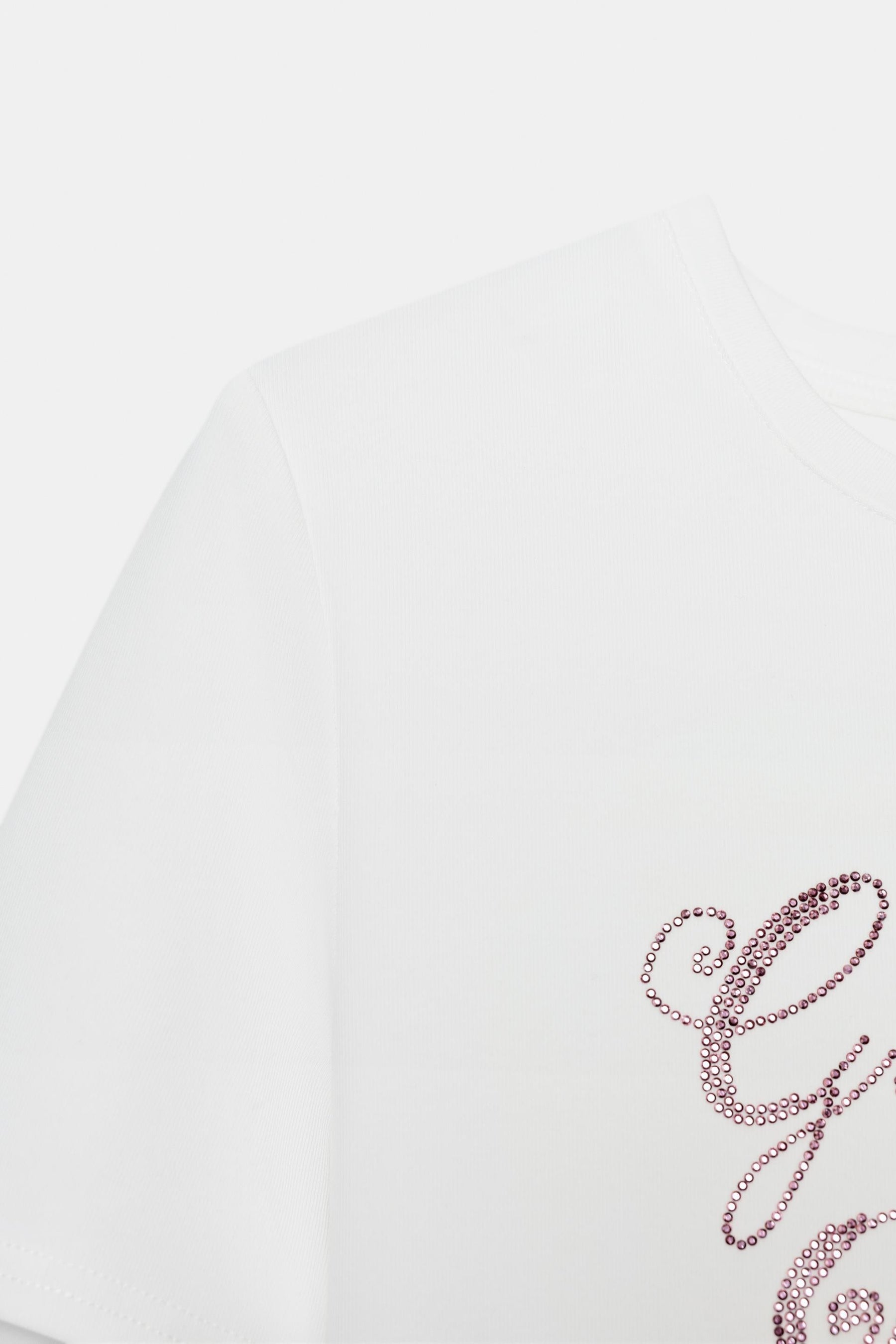Rhinestone Slogan T-Shirt