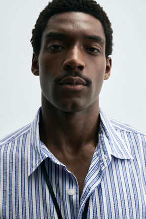 CREASED-EFFECT STRIPED SHIRT - Image 5