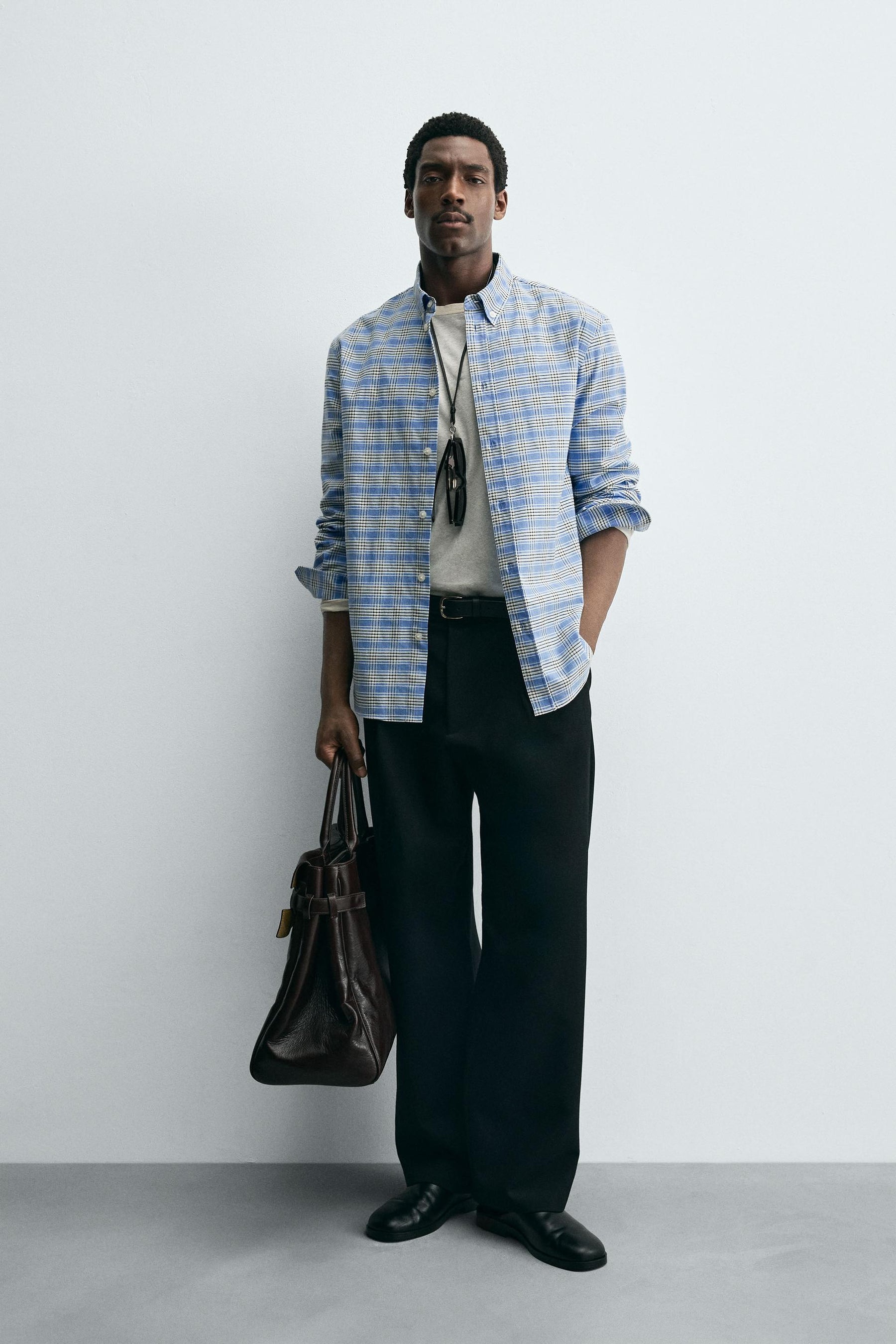 CHECK BUTTON-DOWN COLLAR SHIRT - Image 1