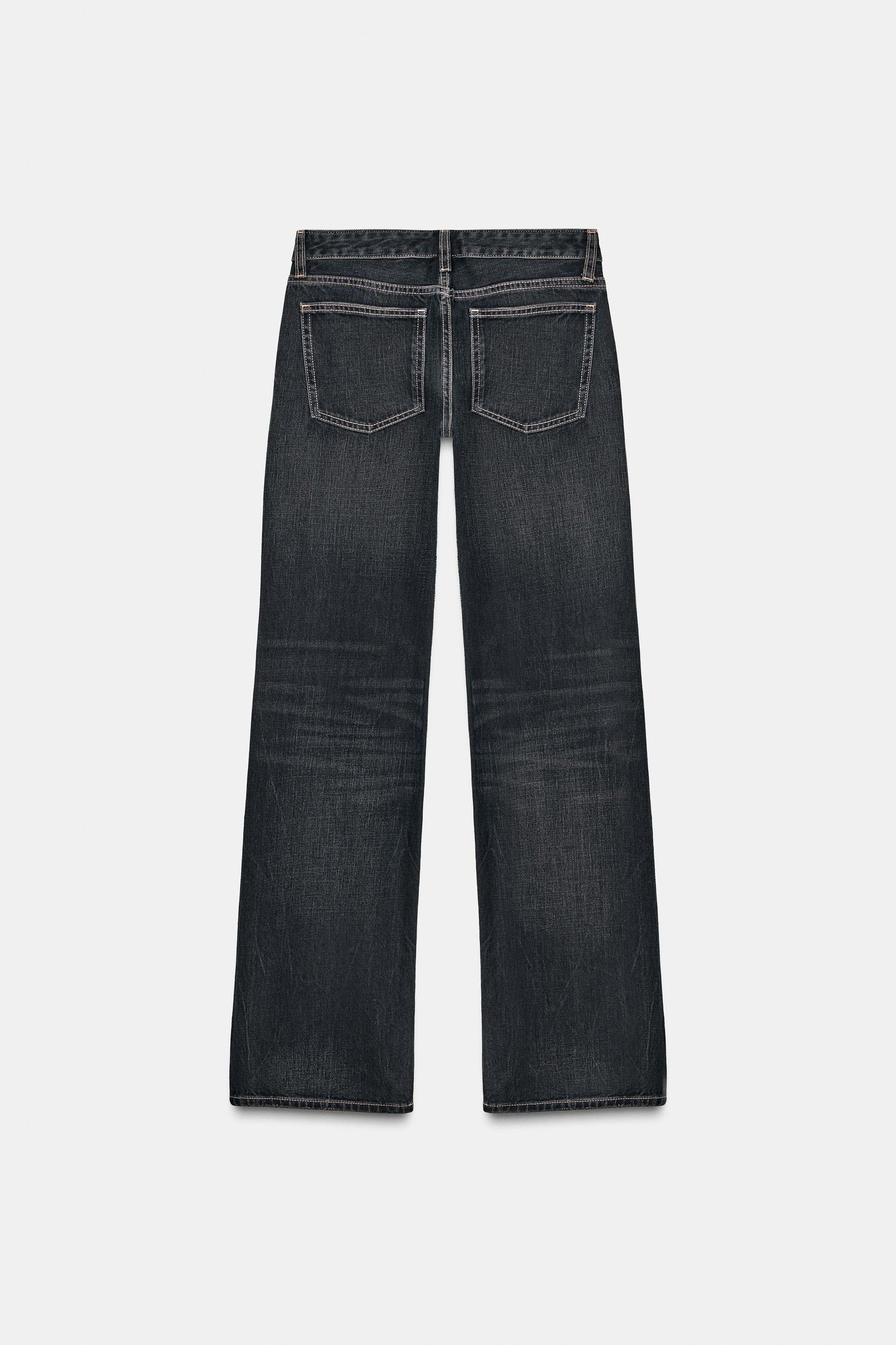 Wide-leg low-rise jeans