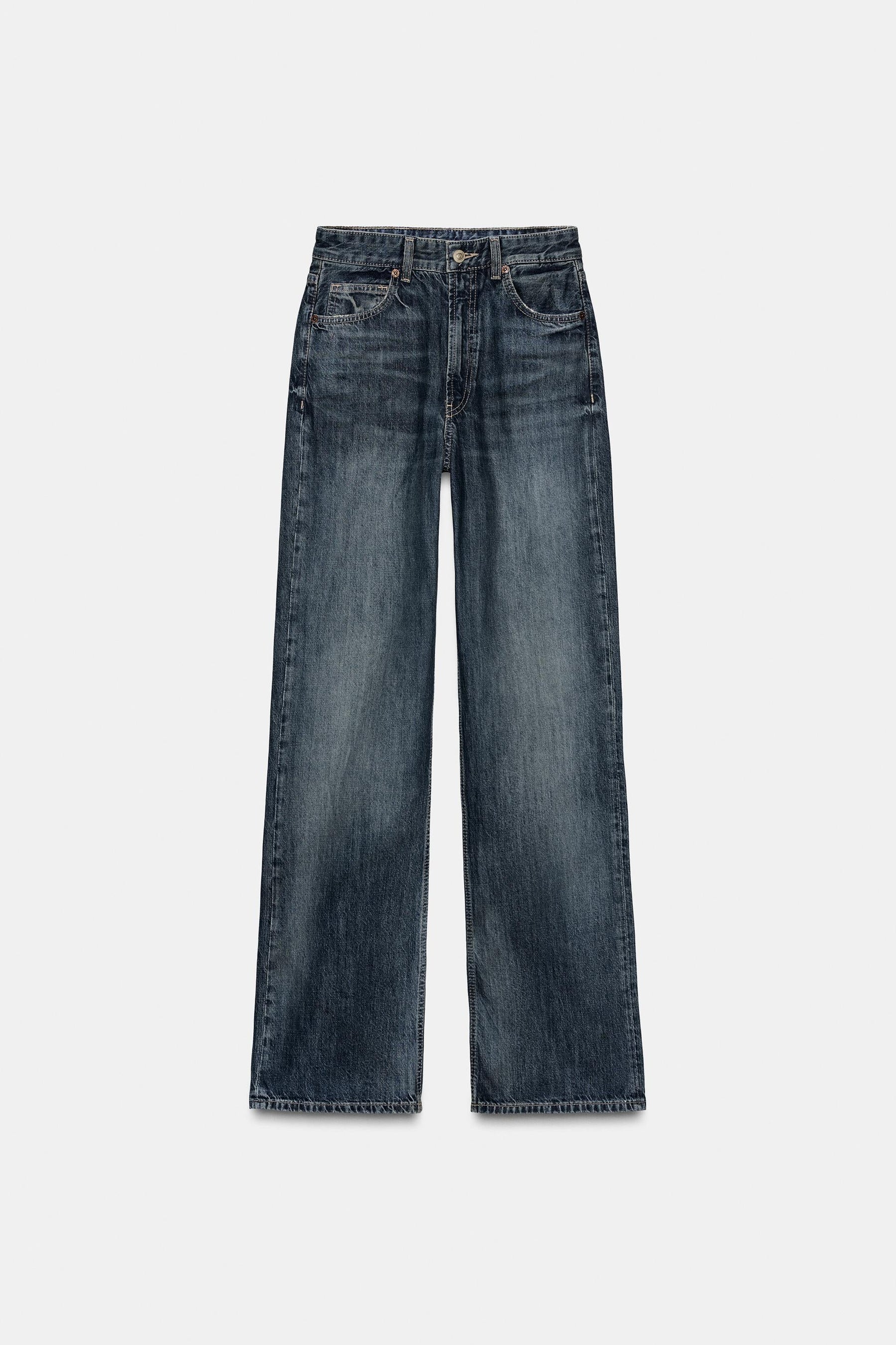 Wide-leg high-waist jeans