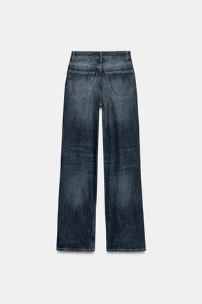 Wide-leg high-waist jeans