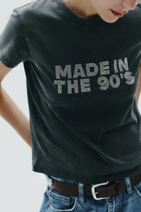 Rhinestone Washed T-Shirt