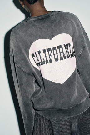 Washed Slogan Sweatshirt