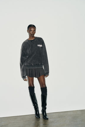 Washed Slogan Sweatshirt