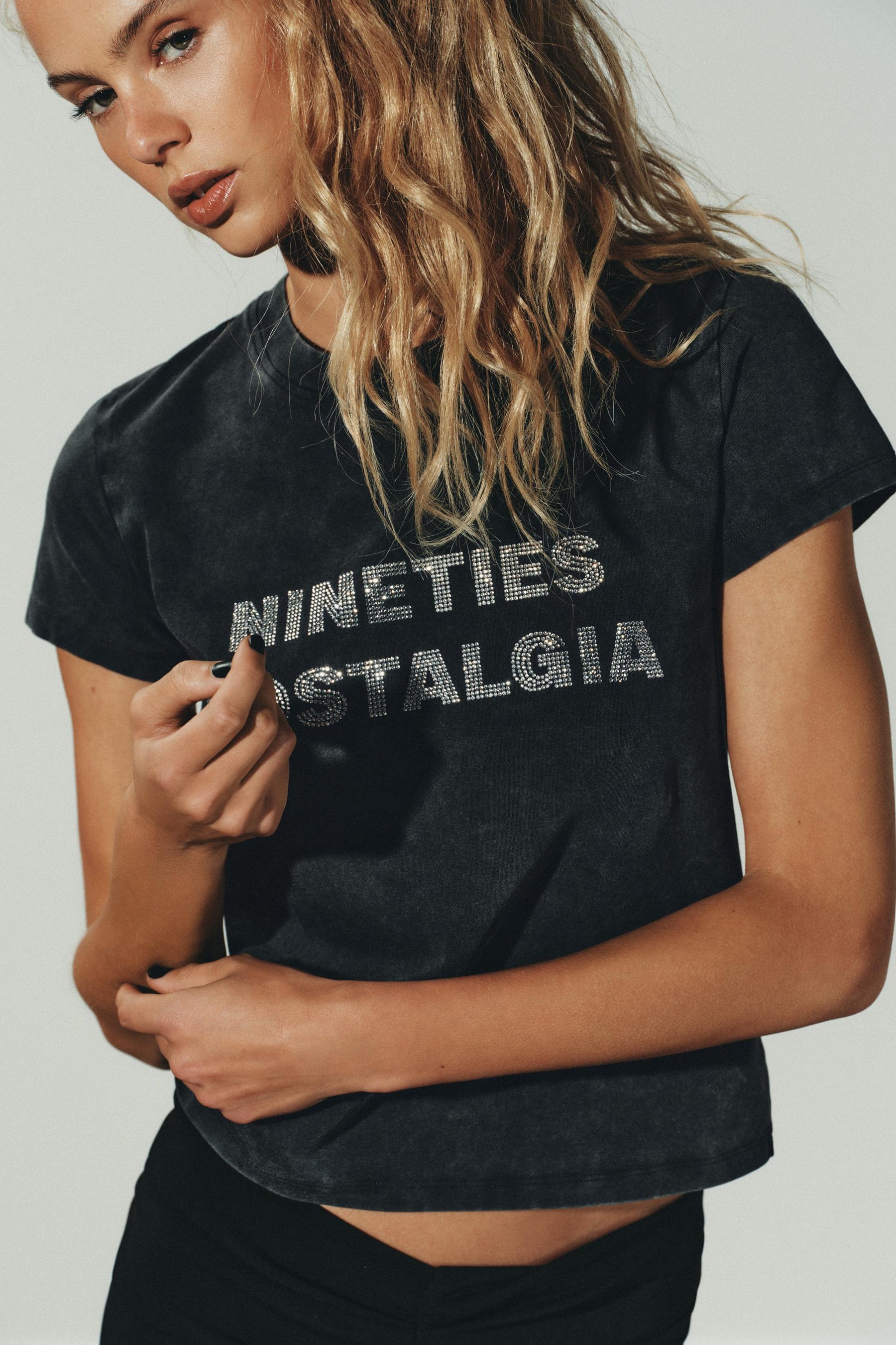 Washed Slogan Shirt