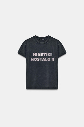 Washed Slogan Shirt