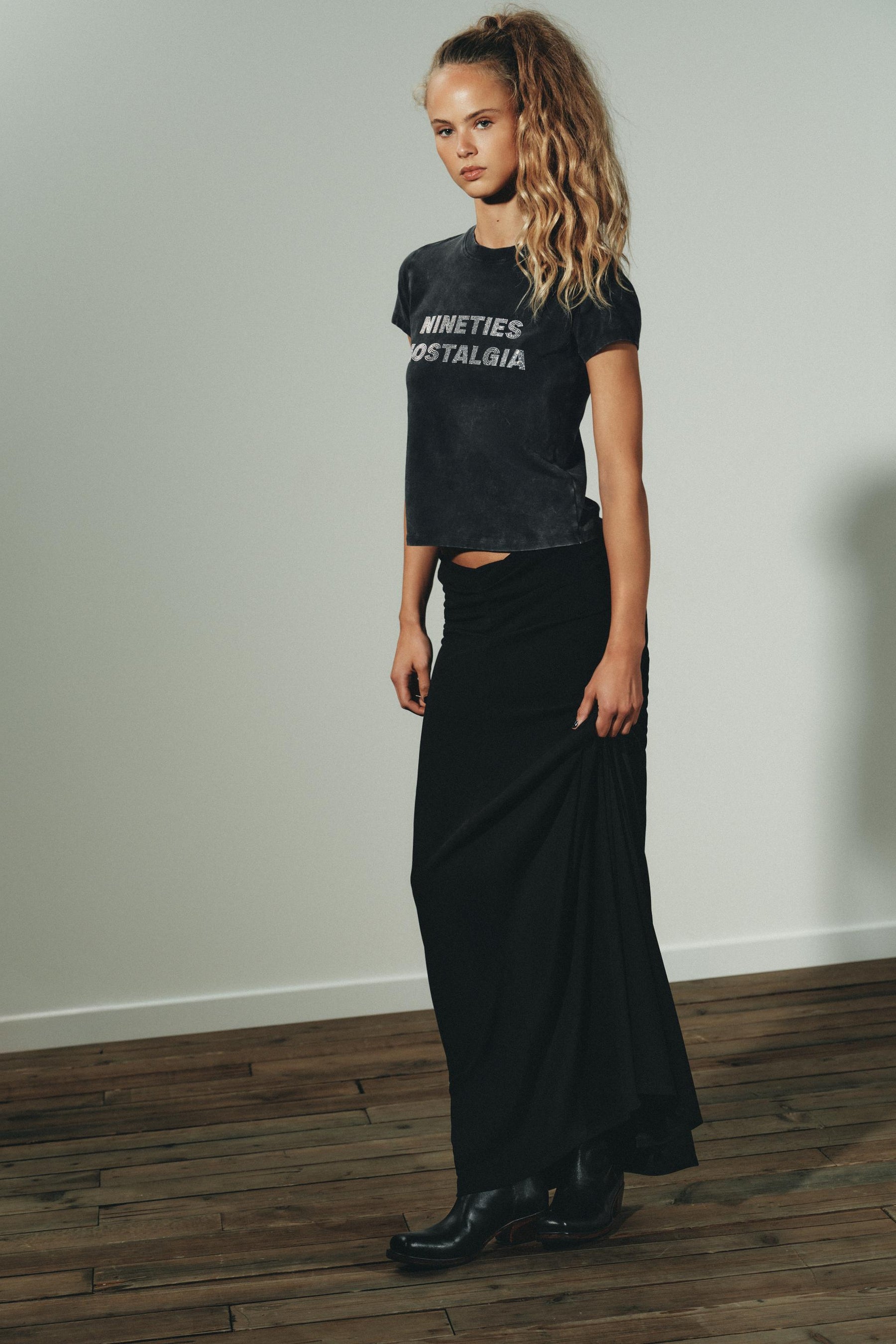 Washed Slogan Shirt