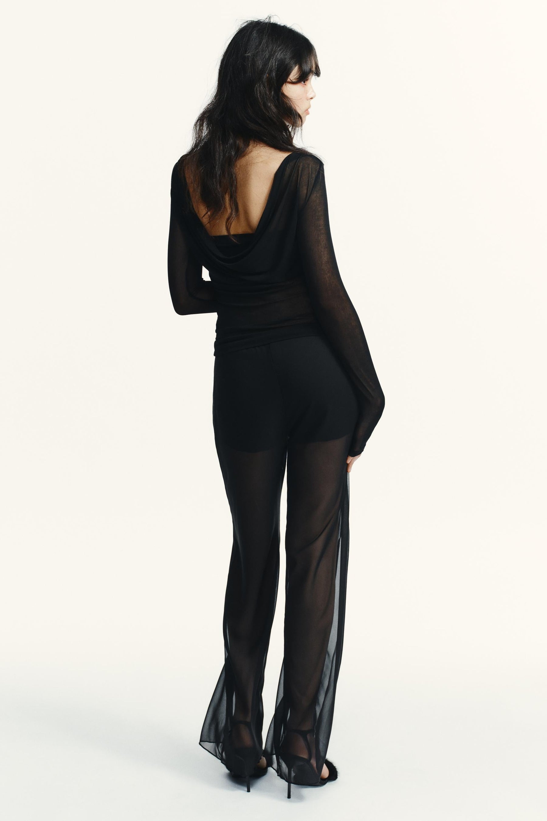 Semi-Sheer Flowing Trousers
