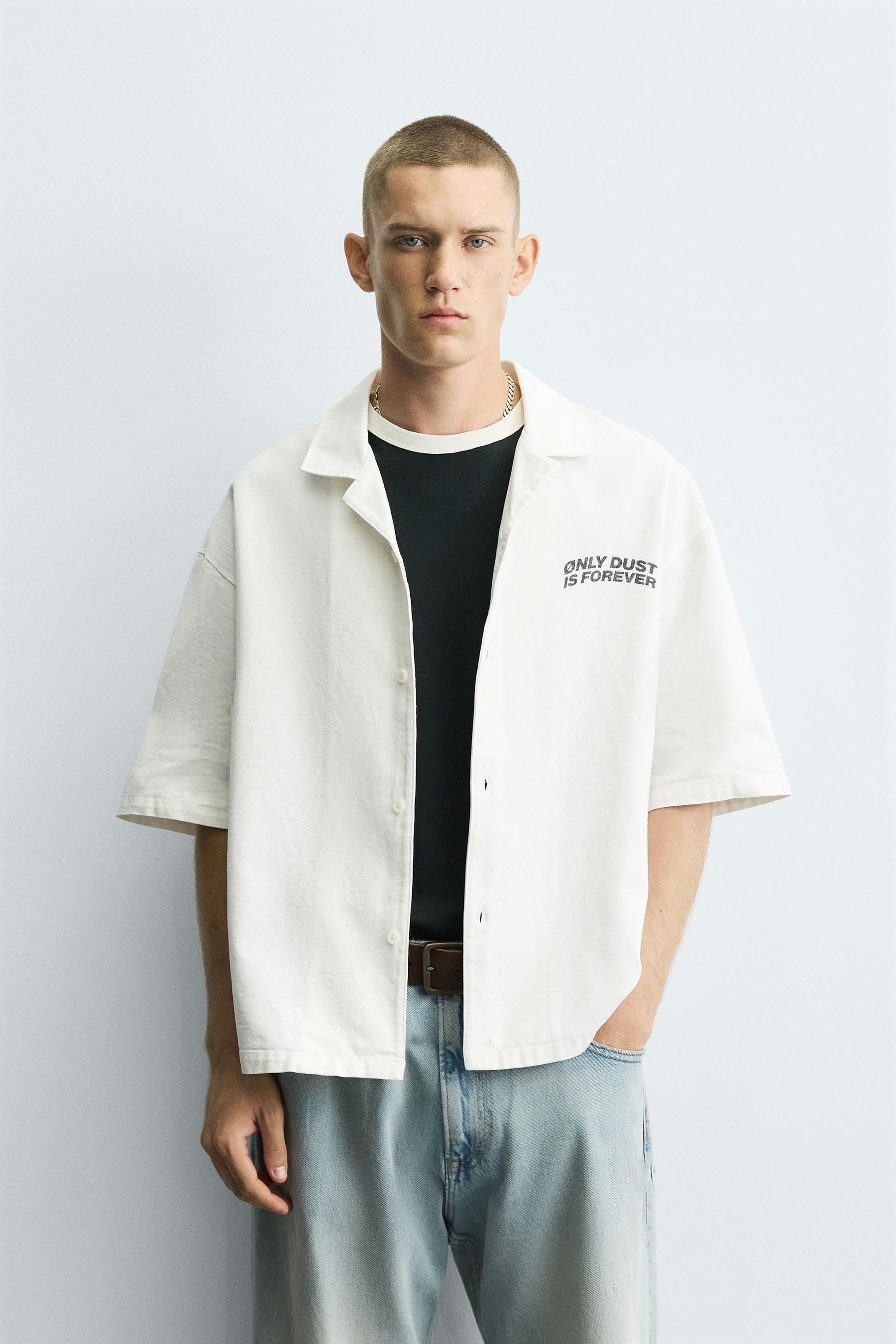 TEXTURED PRINT SHIRT - Image 2