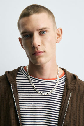 HOODED KNIT TEXTURED OVERSHIRT - Image 5