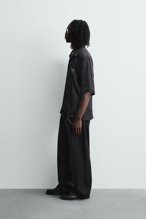 CONTRAST PRINT FLOWING SHIRT - Image 4