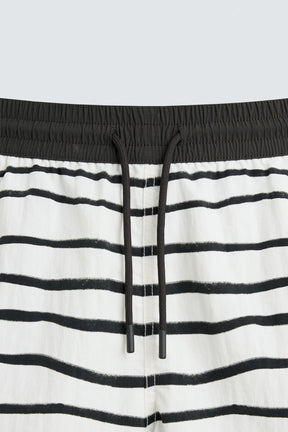 Printed Mid-Length Swimming Trunks - Image 8