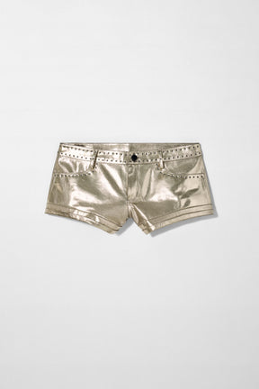 METALLIC LEATHER SHORTS