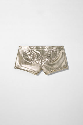 METALLIC LEATHER SHORTS