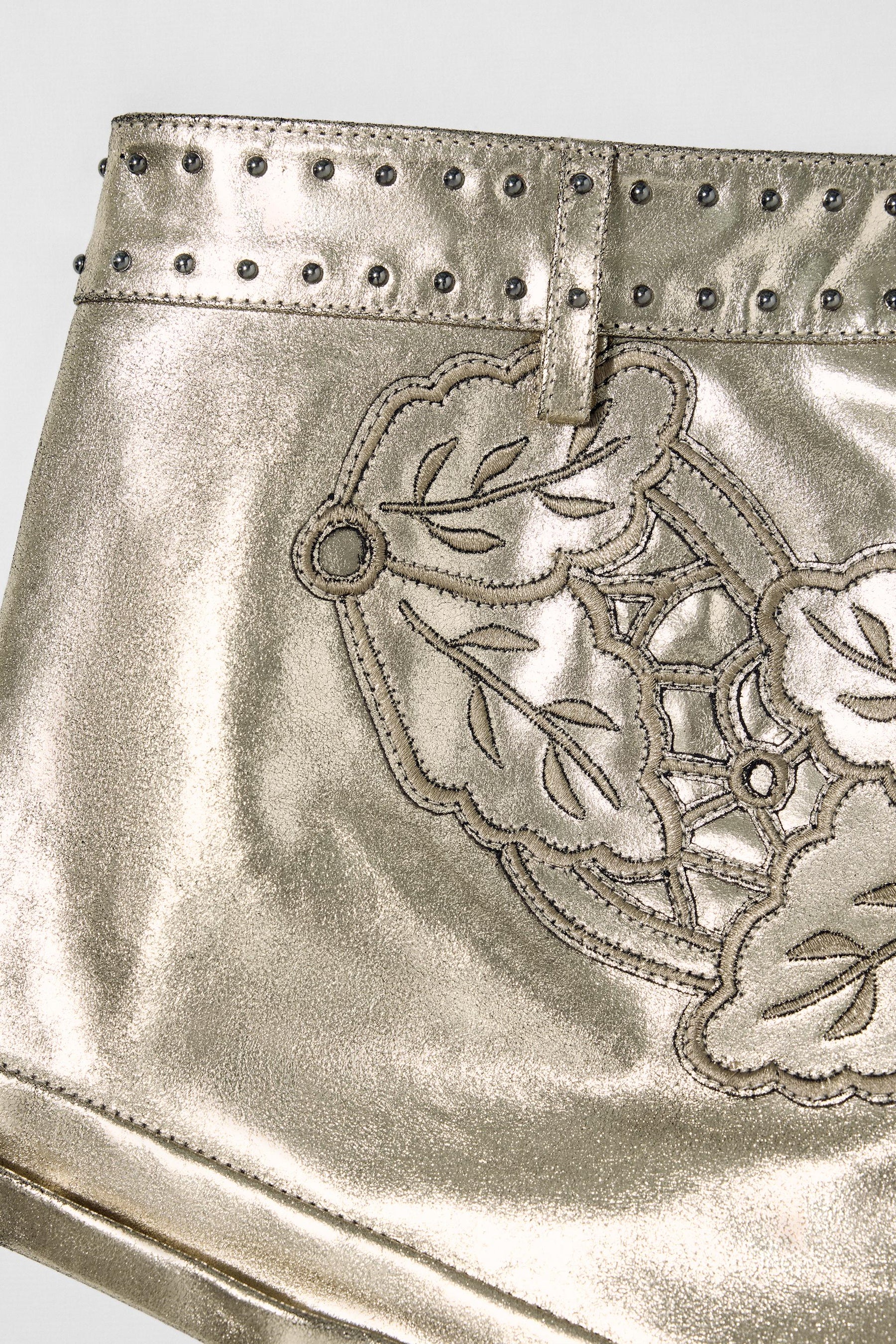 METALLIC LEATHER SHORTS