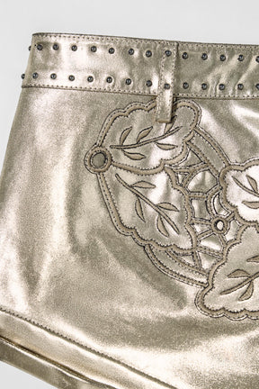 METALLIC LEATHER SHORTS