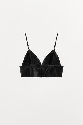 100% LEATHER TRIANGLE TOP