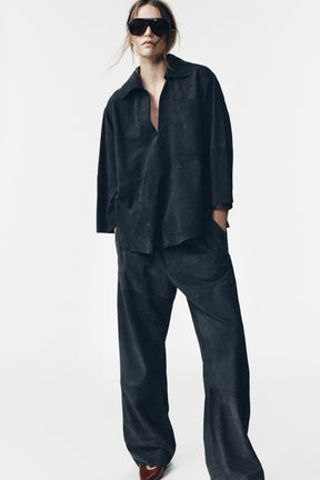 Suede Leather Pocket Shirt