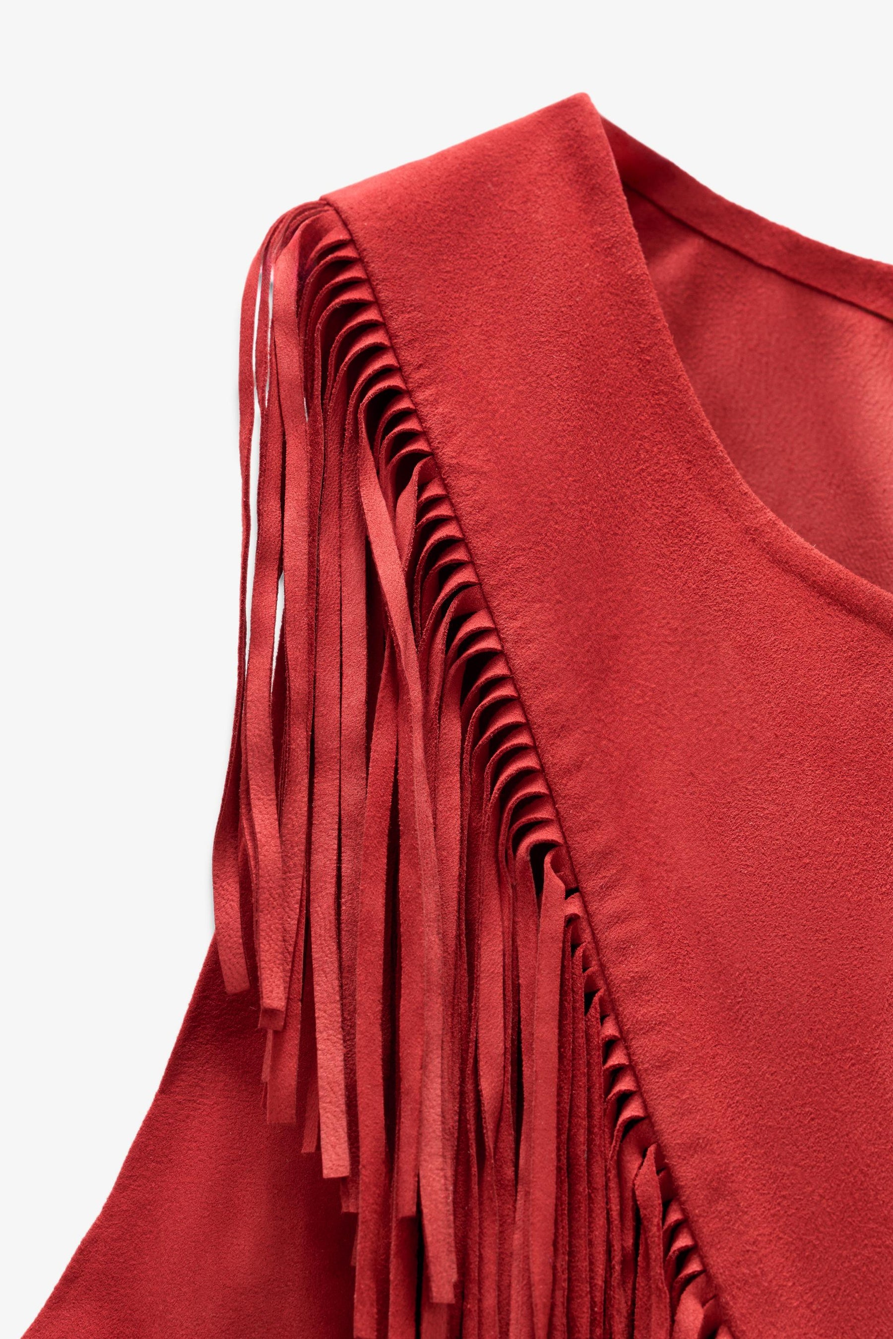 Fringed Suede Leather Top