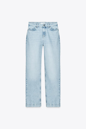 Straight mid-waist full-length jeans