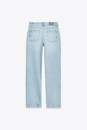 Straight mid-waist full-length jeans