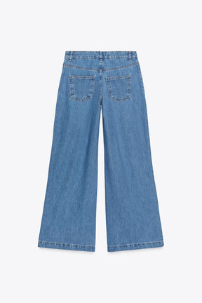 Mid-Waist Wide-Leg Jeans