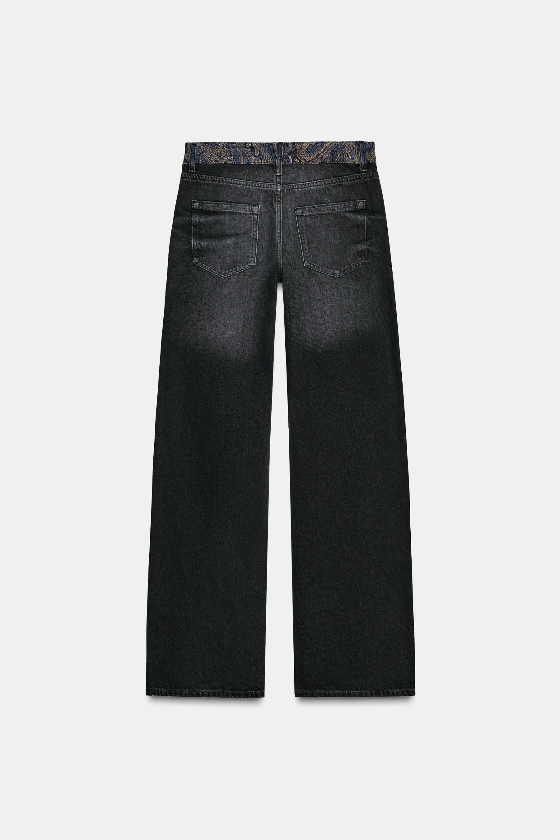 Jacquard-Jeans mit mittelhohem Bund