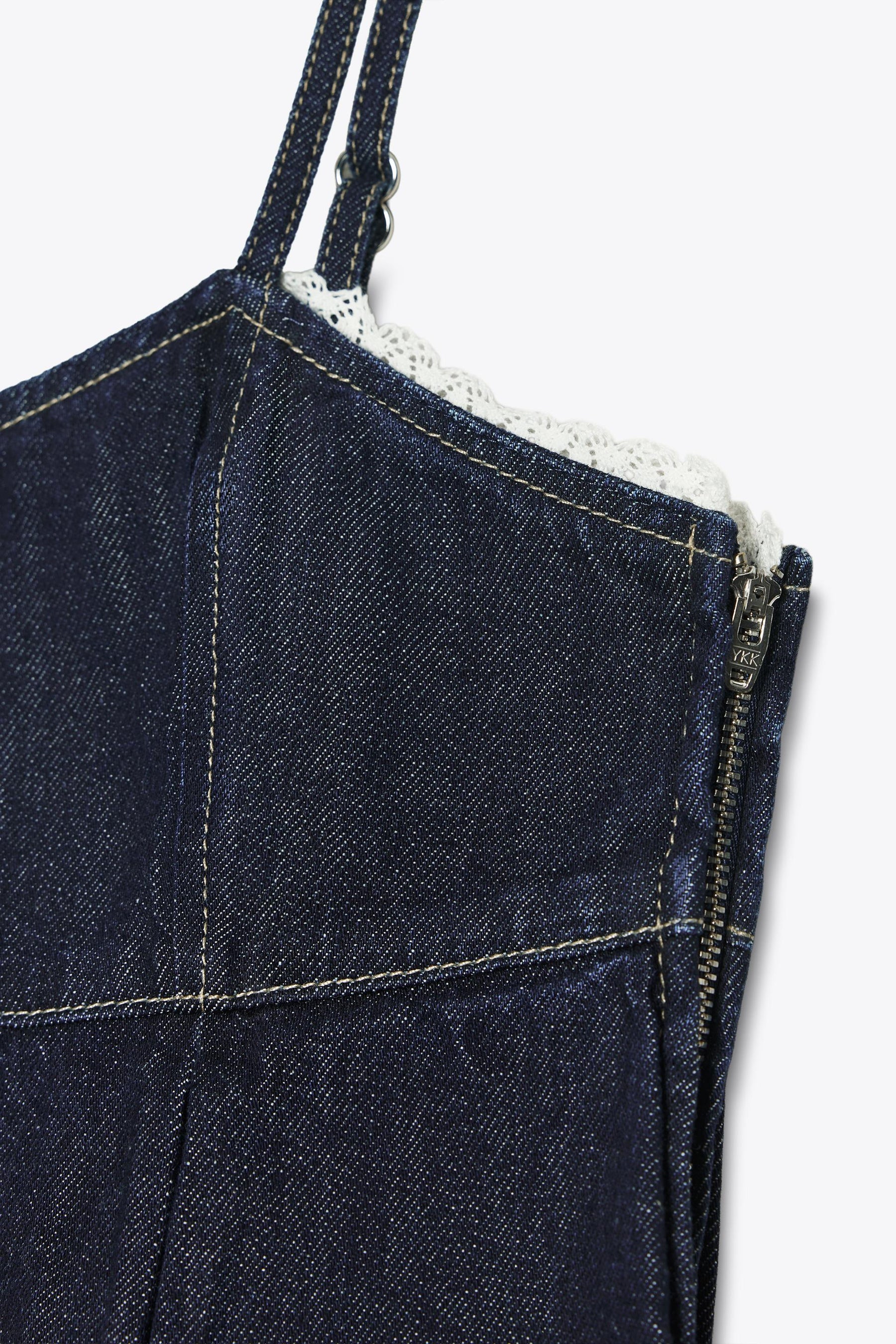 Denim Lace Crop Top