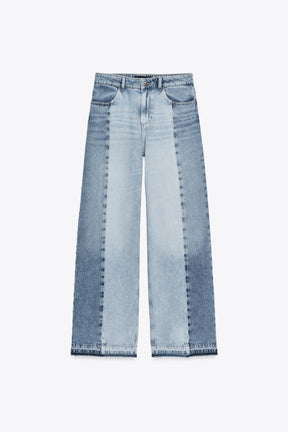 Wide-leg high-waist jeans