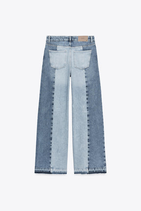 Wide-leg high-waist jeans