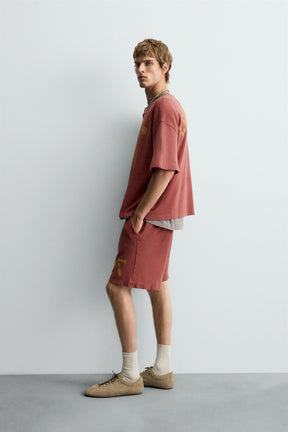 VARSITY OPEN-WEAVE TEXTURED BERMUDA SHORTS - Image 4