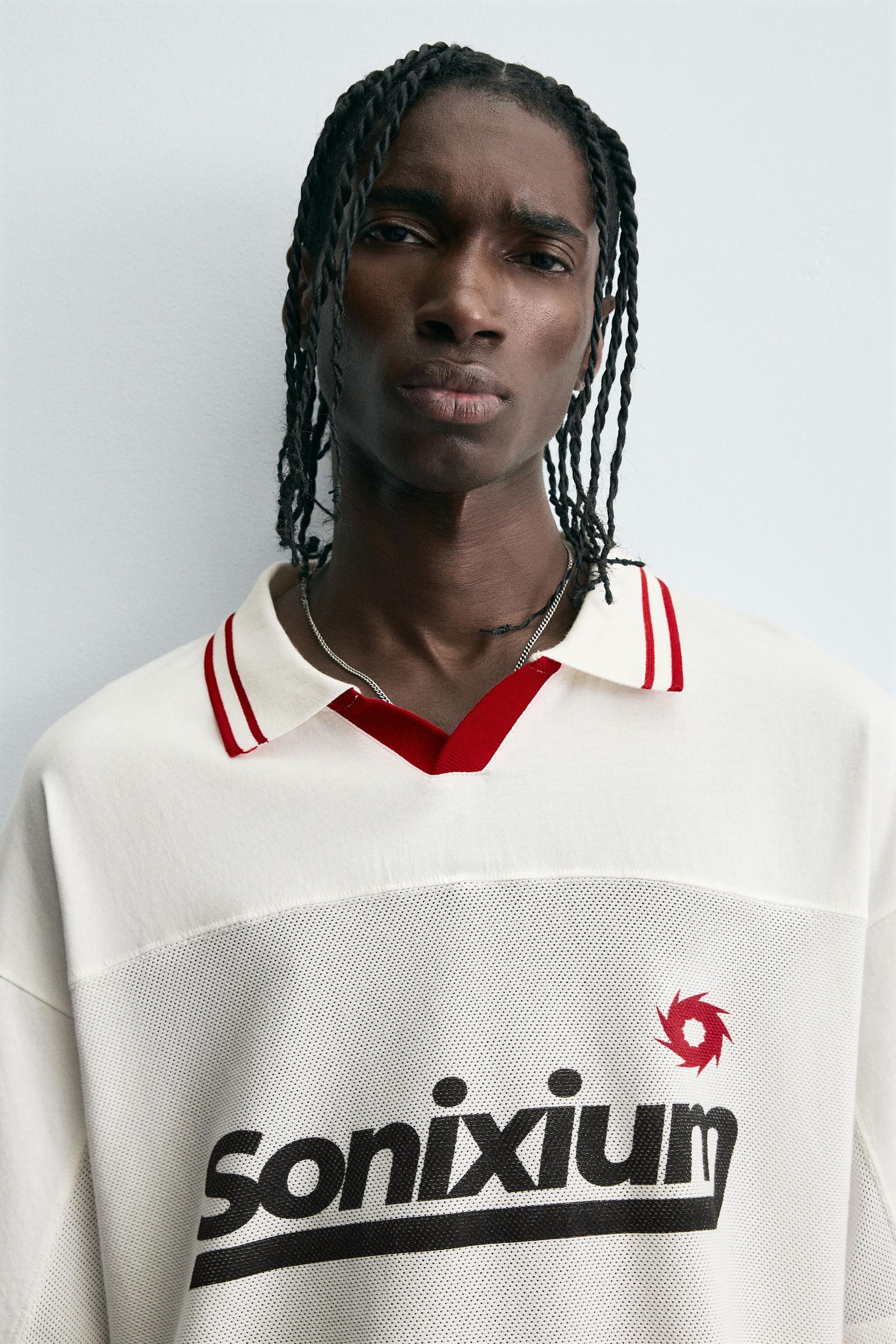 RETRO FOOTBALL PRINT POLO SHIRT - Image 4