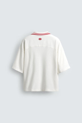 RETRO FOOTBALL PRINT POLO SHIRT - Image 6