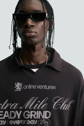 WASHED PRINTED TEXT POLO SHIRT - Image 5