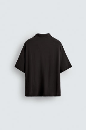 WASHED PRINTED TEXT POLO SHIRT - Image 6