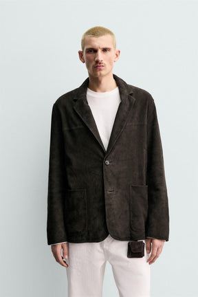 Faux Suede Blazer