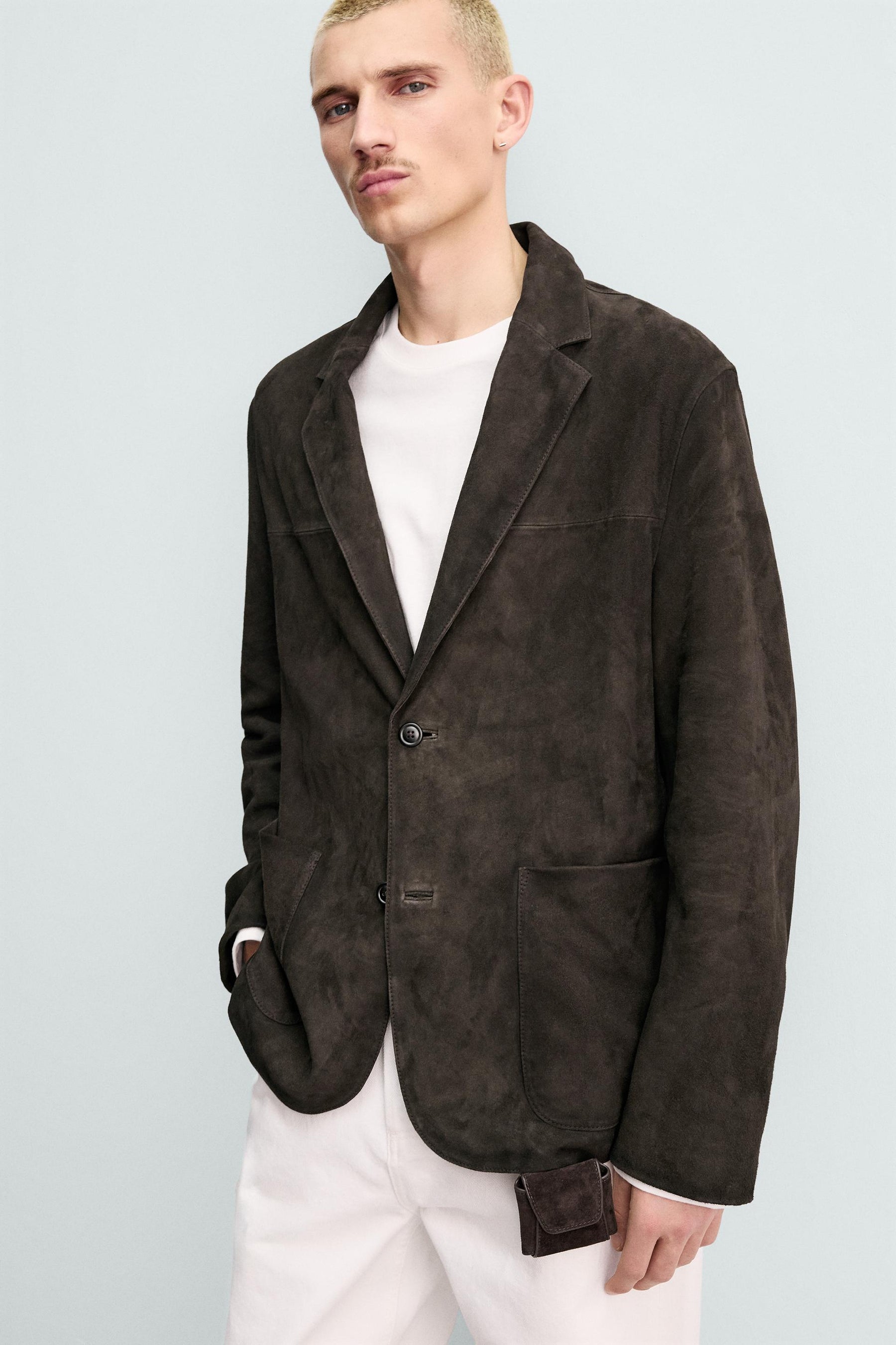 Faux Suede Blazer
