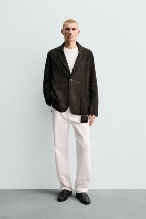 Faux Suede Blazer