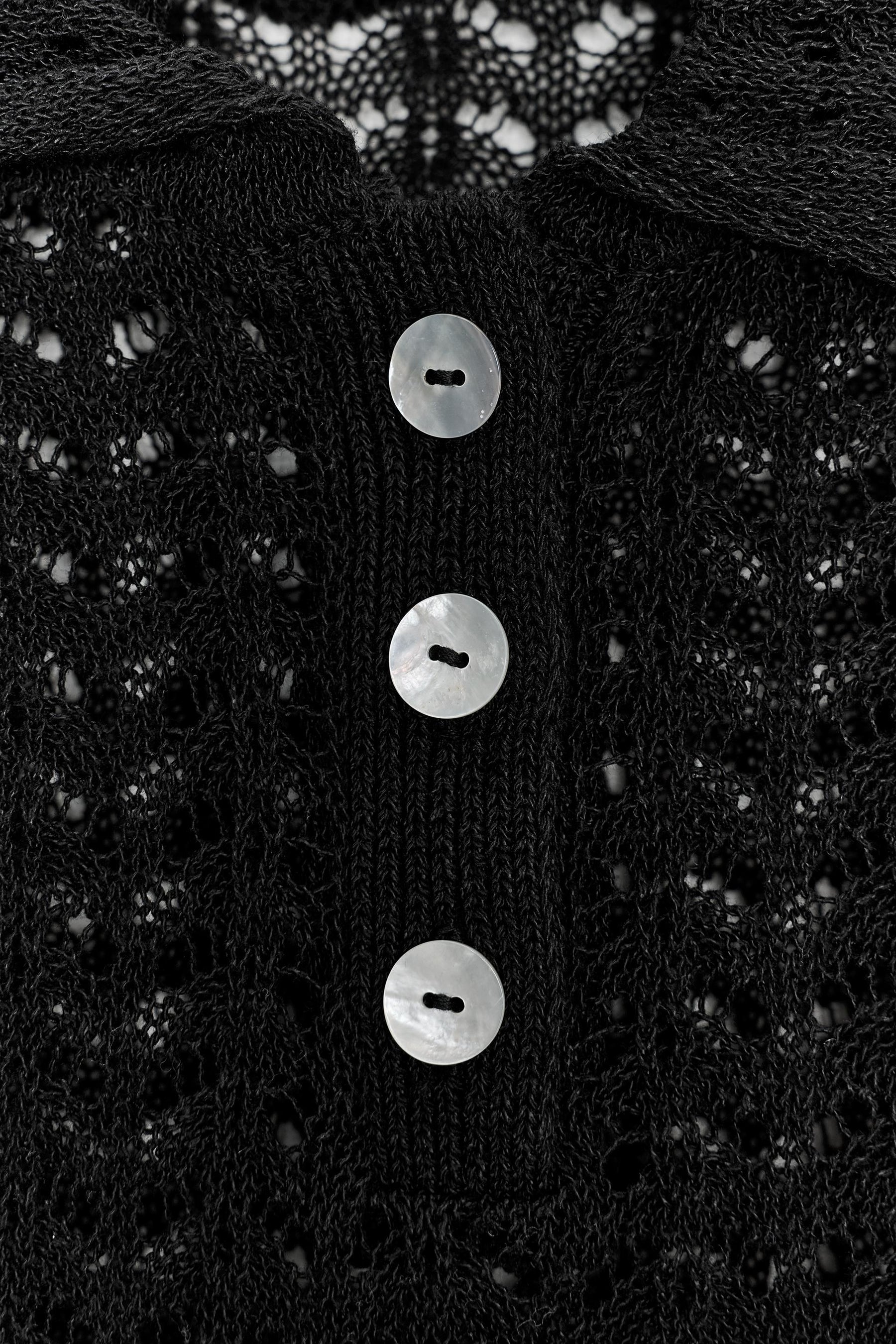 Pointelle Strick-Poloshirt