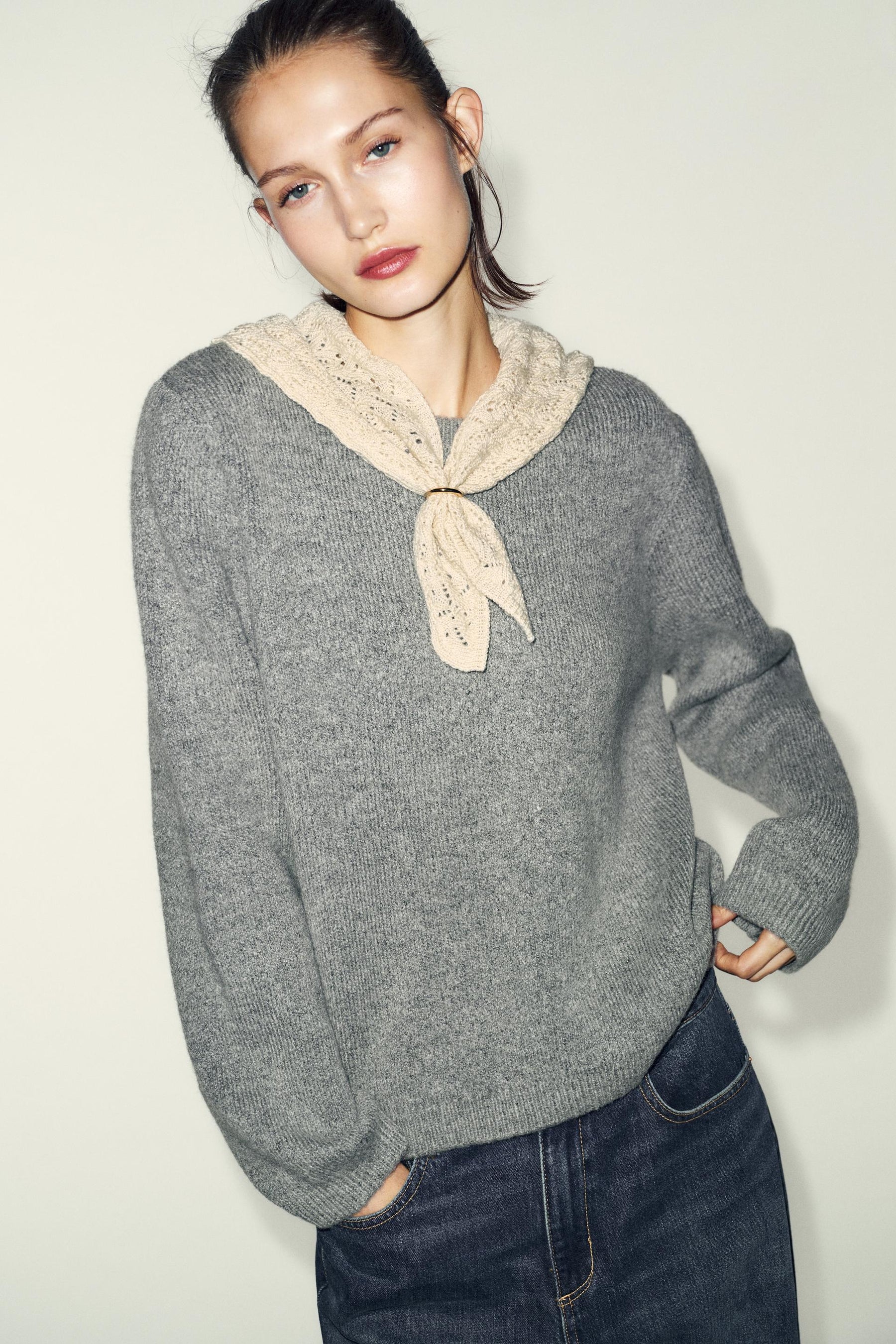 Contrast Handkerchief Jumper