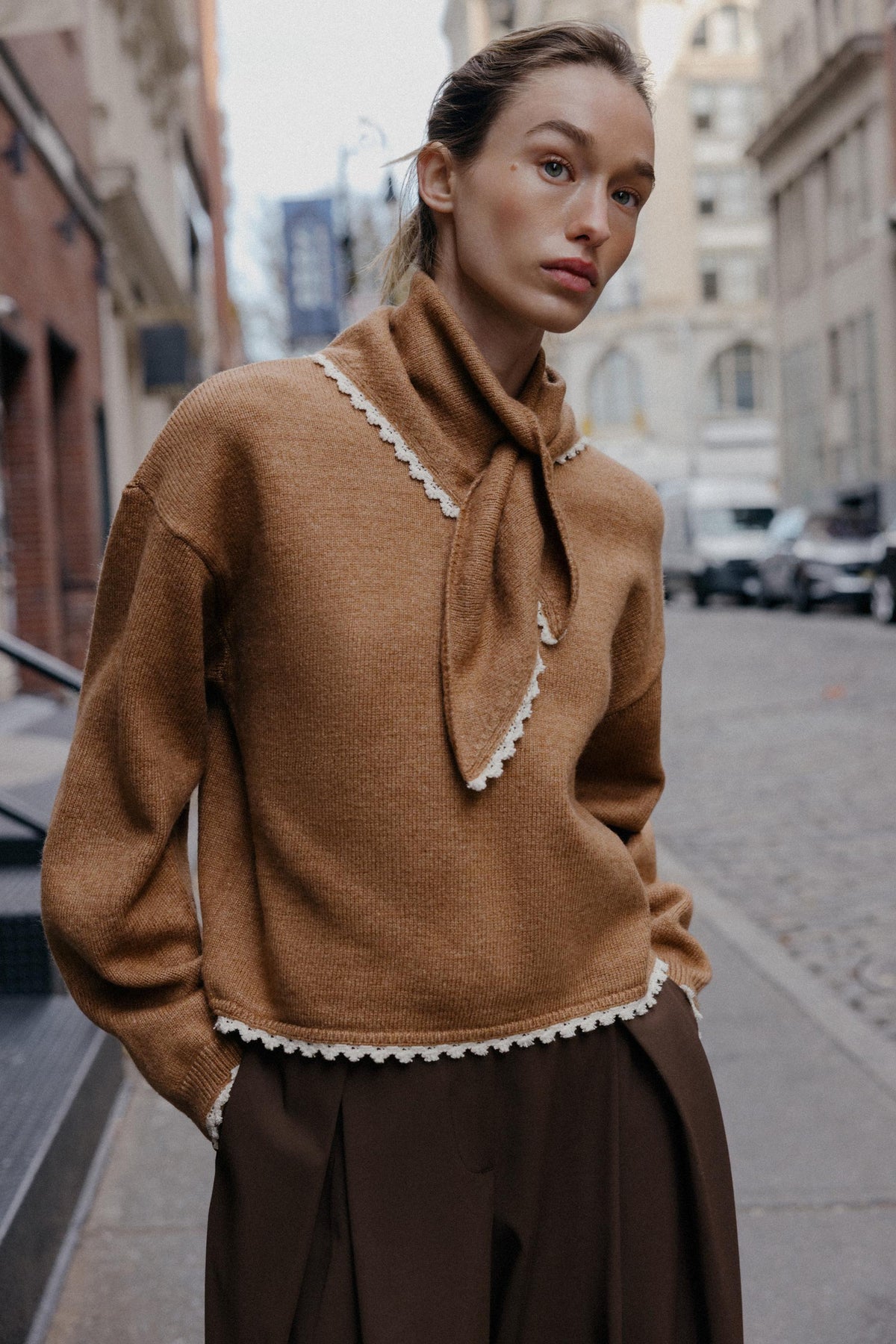 Knit Jumper with Lace