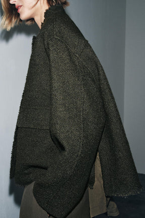 JACKE AUS STRUKTURIERTER WOLLMISCHUNG