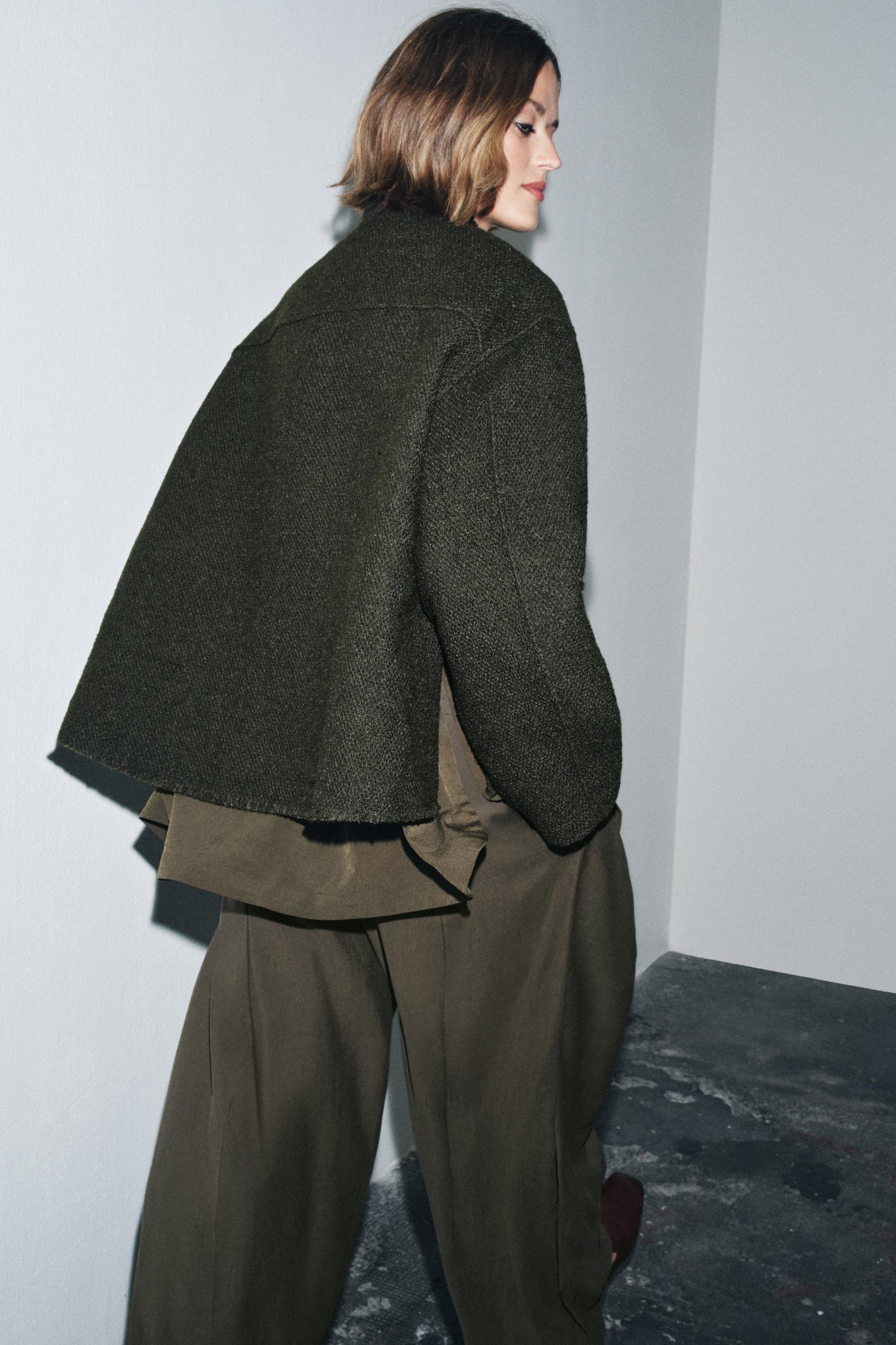 JACKE AUS STRUKTURIERTER WOLLMISCHUNG