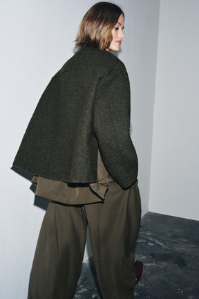 JACKE AUS STRUKTURIERTER WOLLMISCHUNG