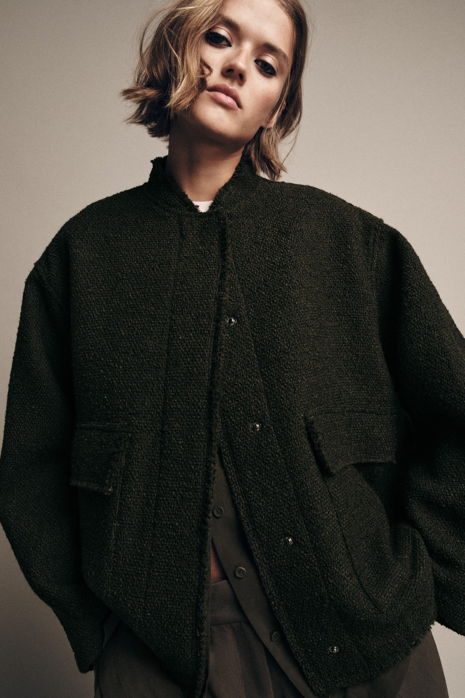 TEXTURED WOOL BLEND JACKET ZW COLLECTION - Image 8